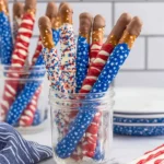 4th of July Chocolate Covered Pretzel Rods