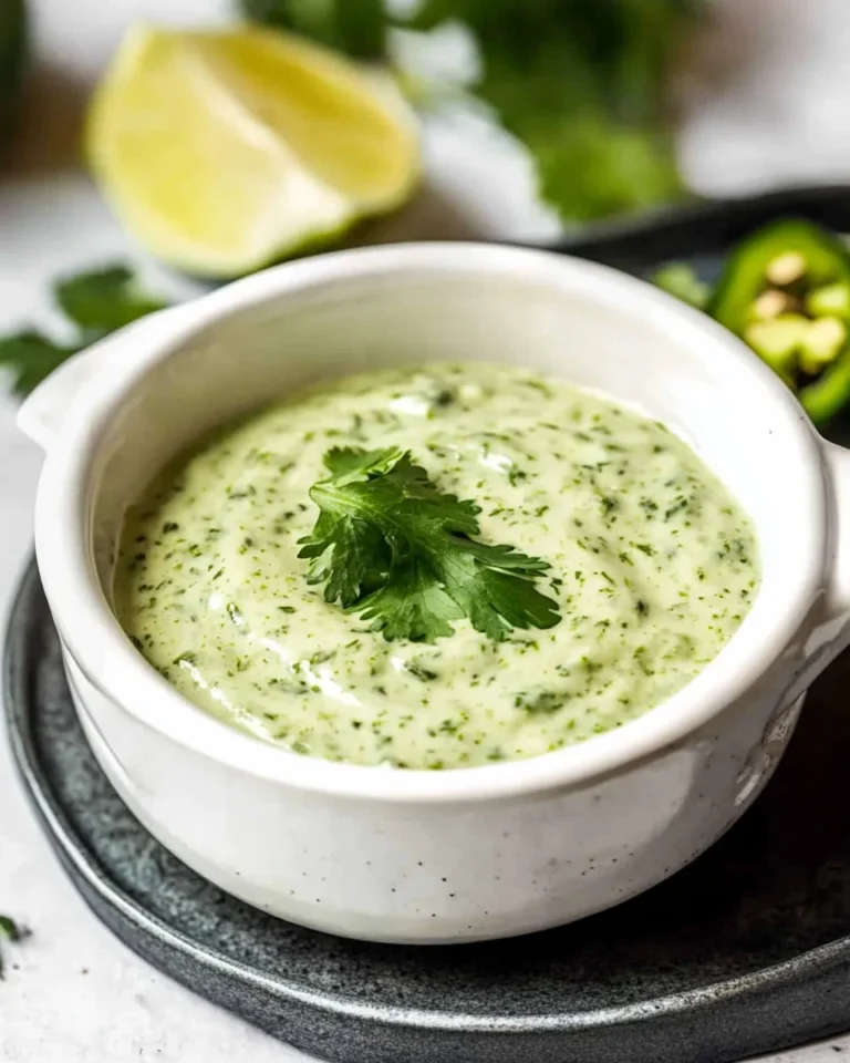 Creamy Cilantro Garlic Sauce With Jalapeños