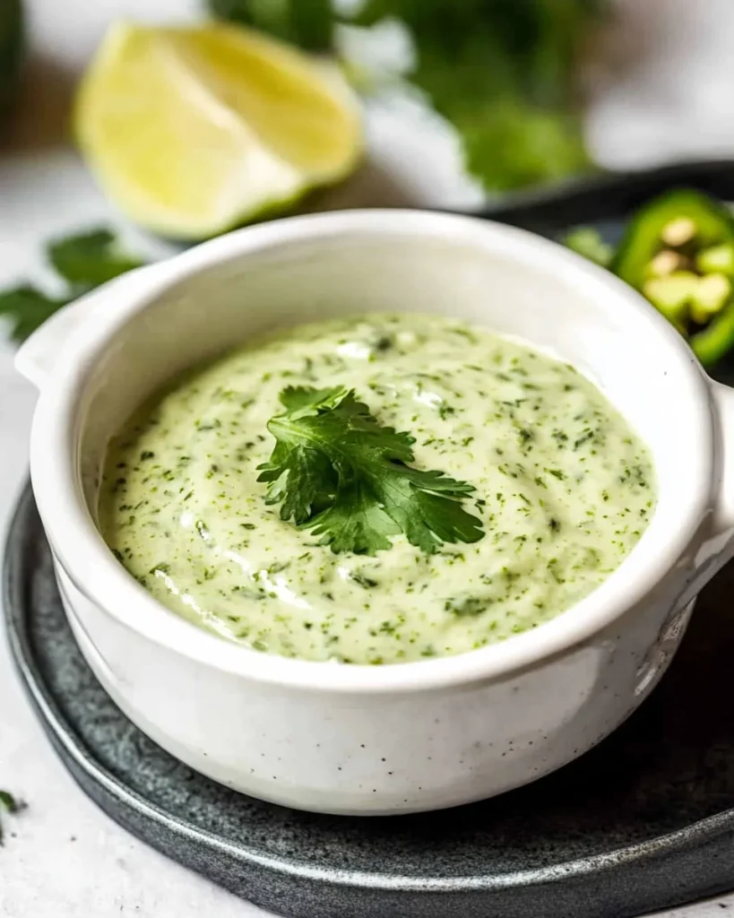 Creamy Cilantro Garlic Sauce With Jalapeños