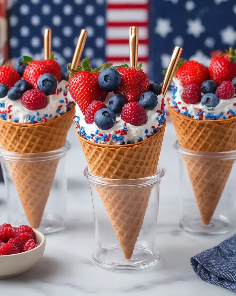 Patriotic Fruit Cones