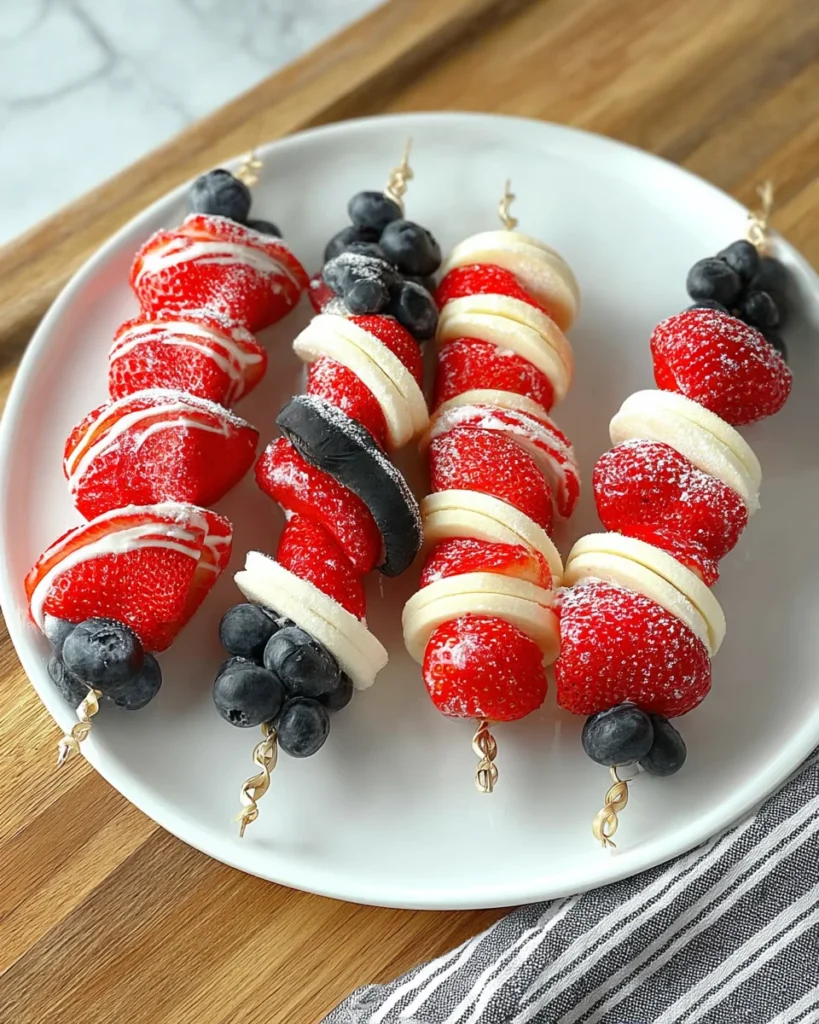 Red, White and Blue Fruit Kabobs