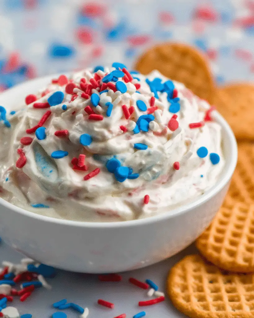 Red, White and Blue Funfetti Dip
