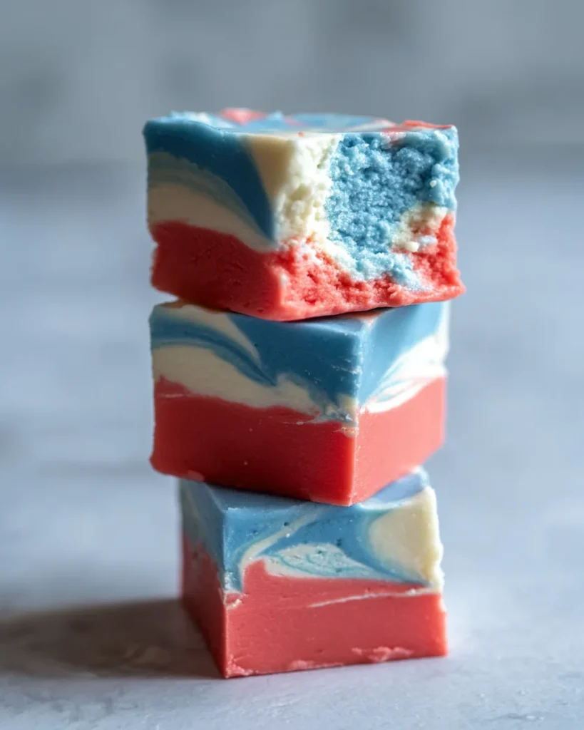 4th of July Tie Dyed Fudge