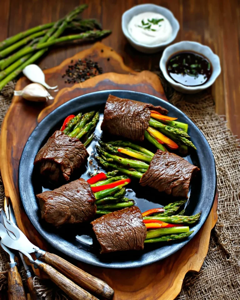 Air Fried Steak and Asparagus Bundles