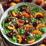 Apricot Salad Apricot Salad with Spinach, Cherries, Pecans, and Feta Cheese