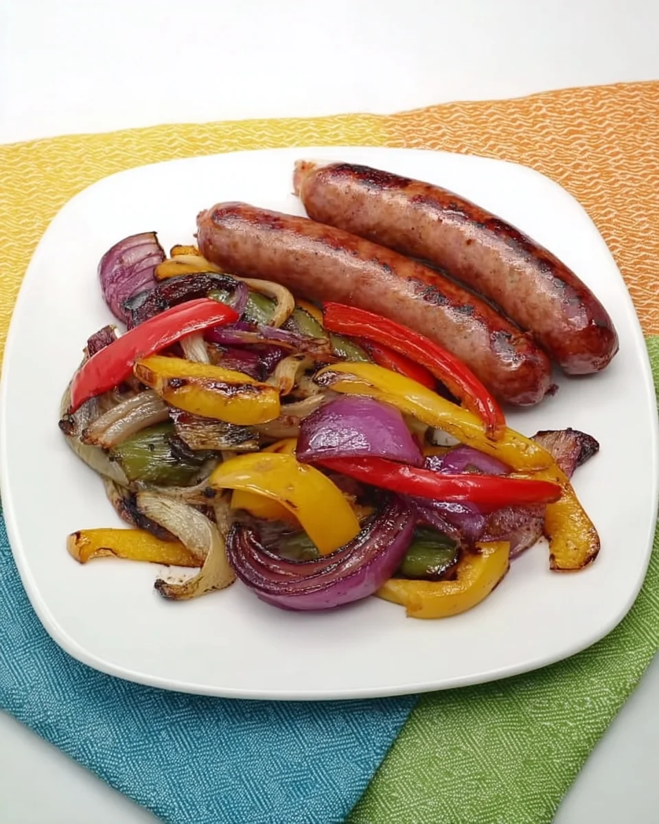 Grilled Sausage with Peppers and Onions
