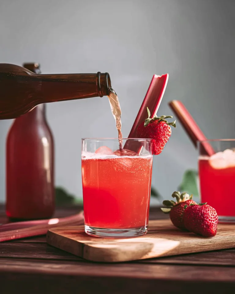 Strawberry Rhubarb Fermented Soda