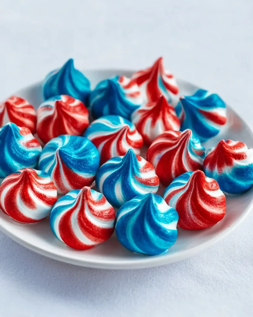 patriotic meringue cookies