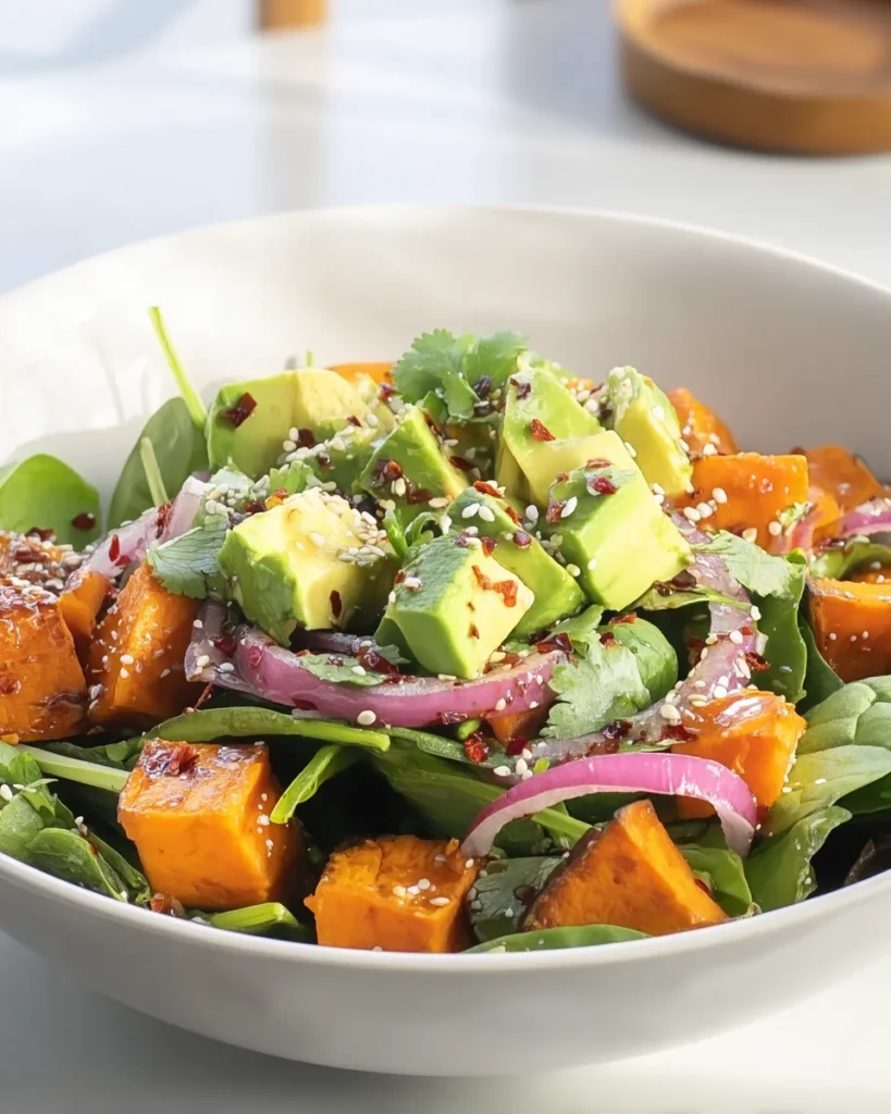 Roasted Sweet Potato and Avocado Salad