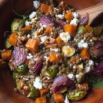 Roasted Veggie Lentil Salad with Maple-Mustard Dressing