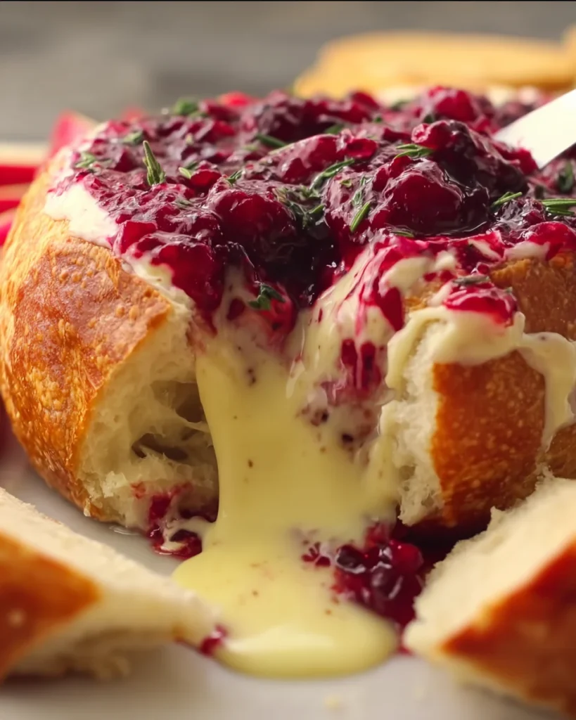BAKED CRANBERRY BRIE BREAD BOWL