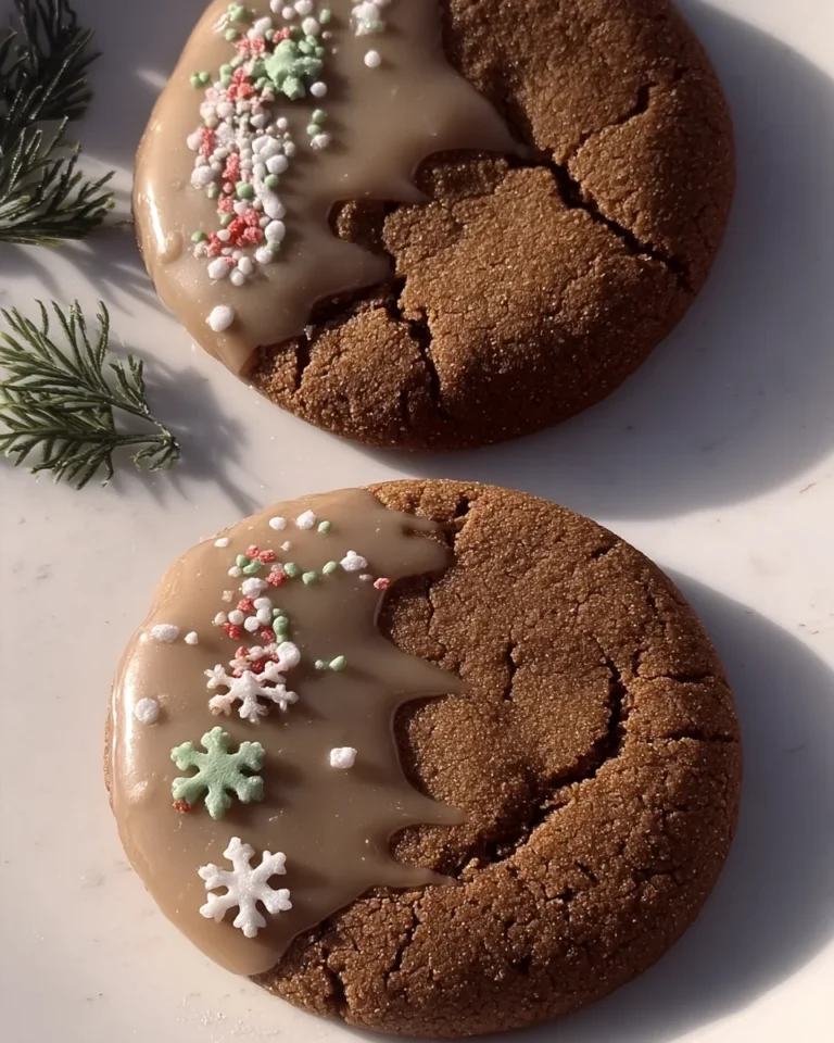 Brown Butter Maple Glaze Gingerbread Cookies