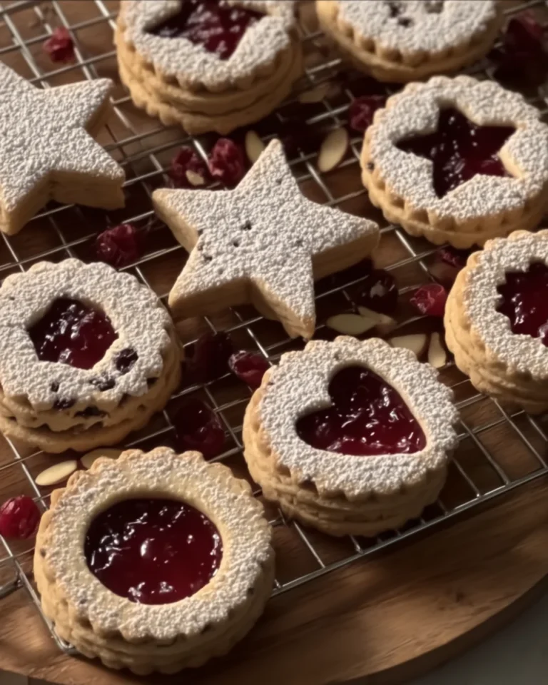 Cranberry Linzer Cookies