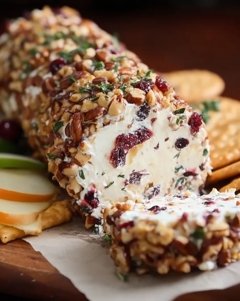 Cranberry, Pecan and Cheese Log