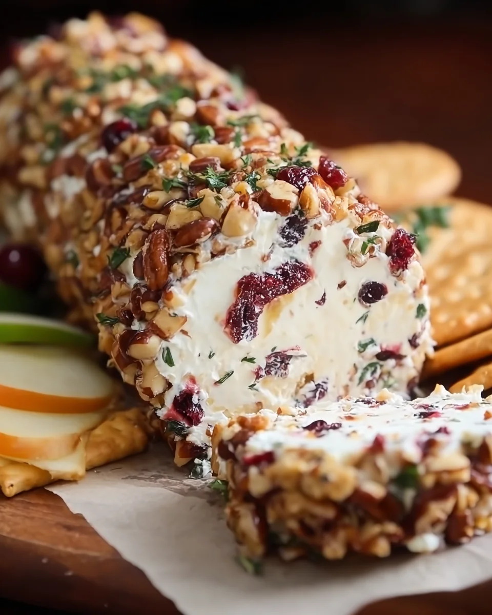 Cranberry, Pecan and Cheese Log