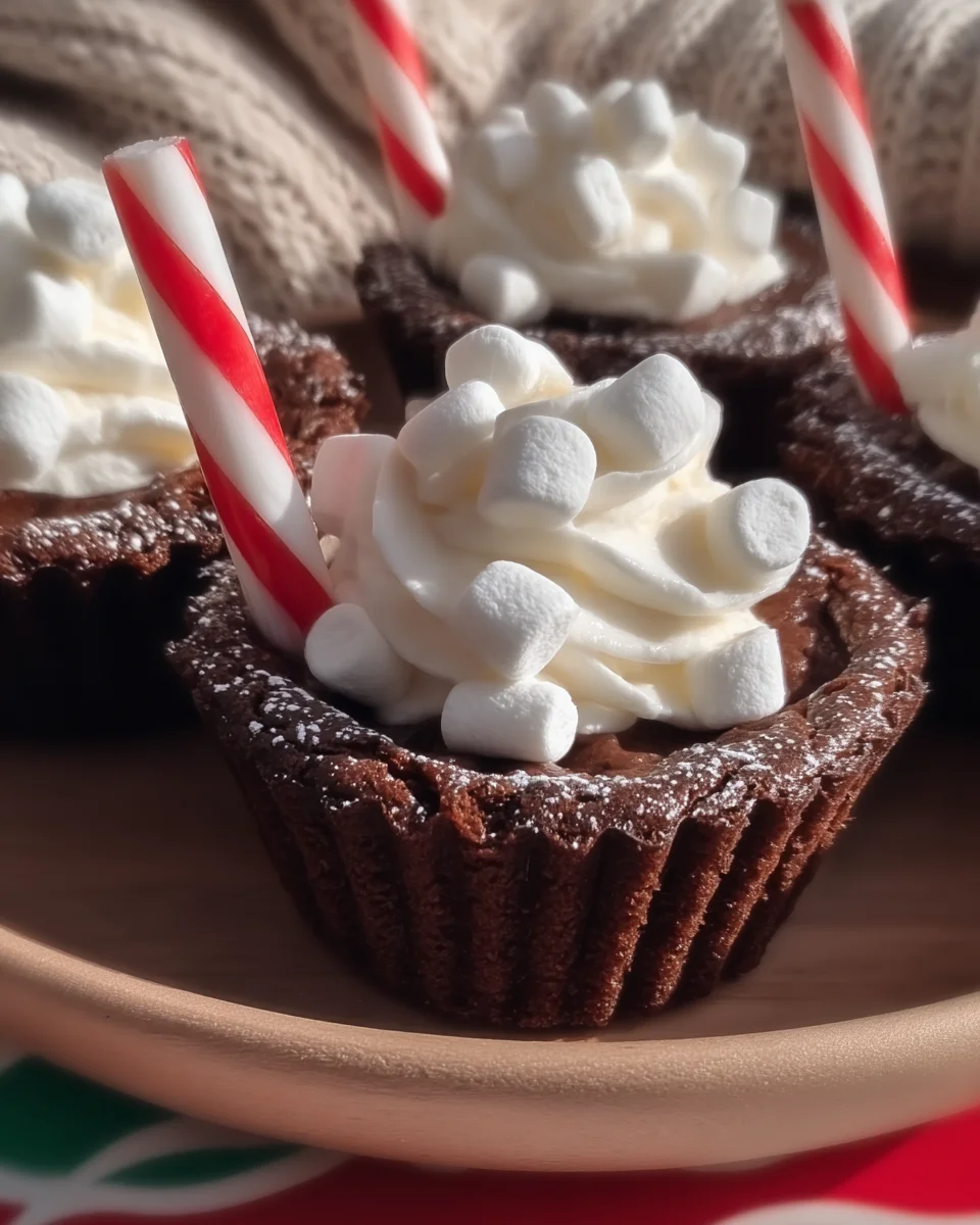 Hot Chocolate Brownie Cups