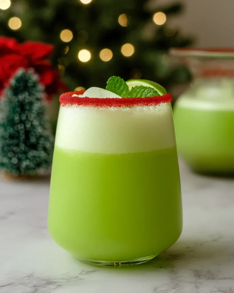 Non-Alcoholic Grinch Mocktail for Christmas