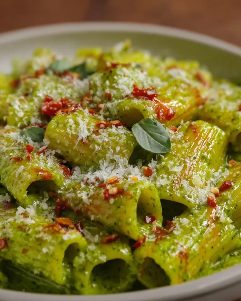 Pesto Rigatoni with Cherry Tomatoes