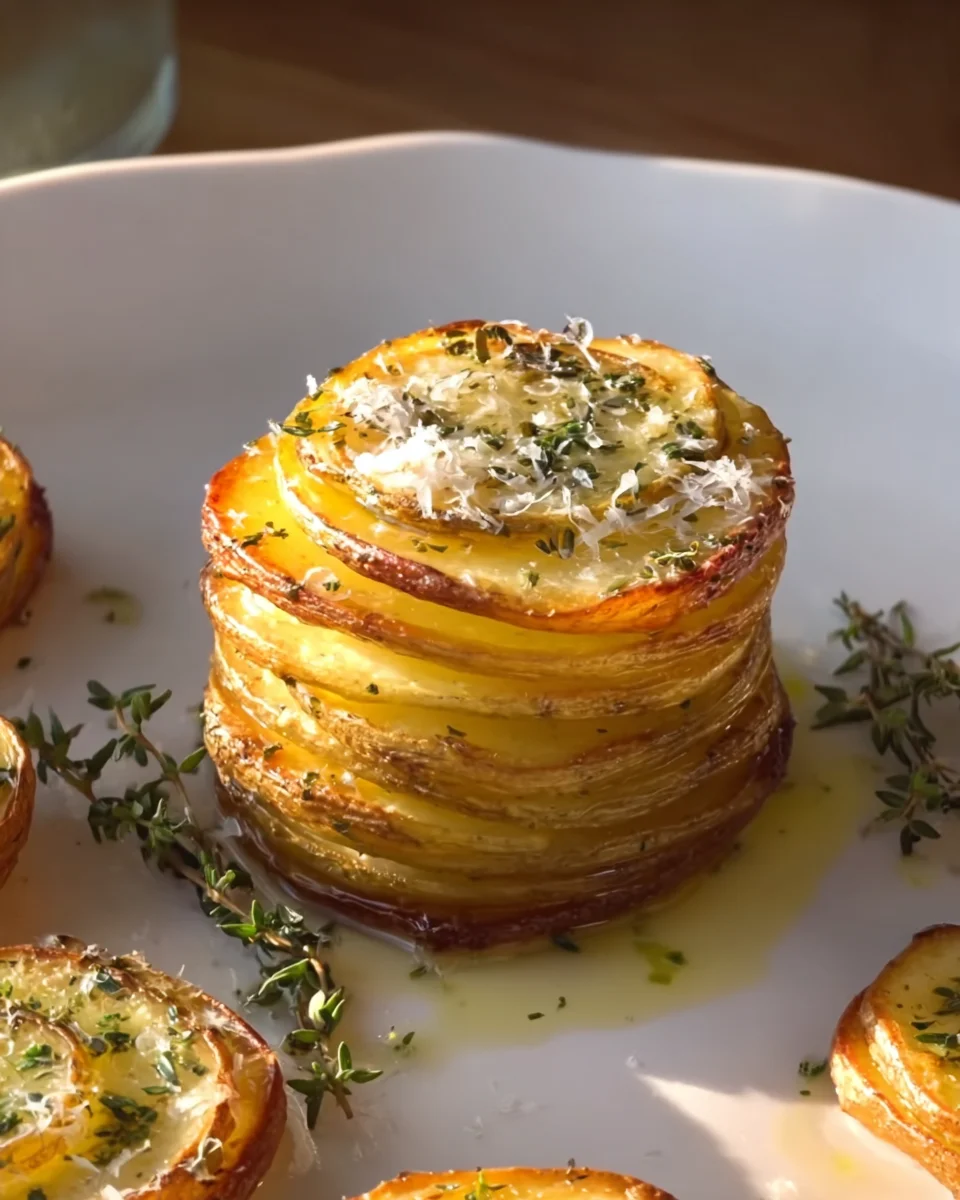 Potato Stacks with Garlic Herb Butter