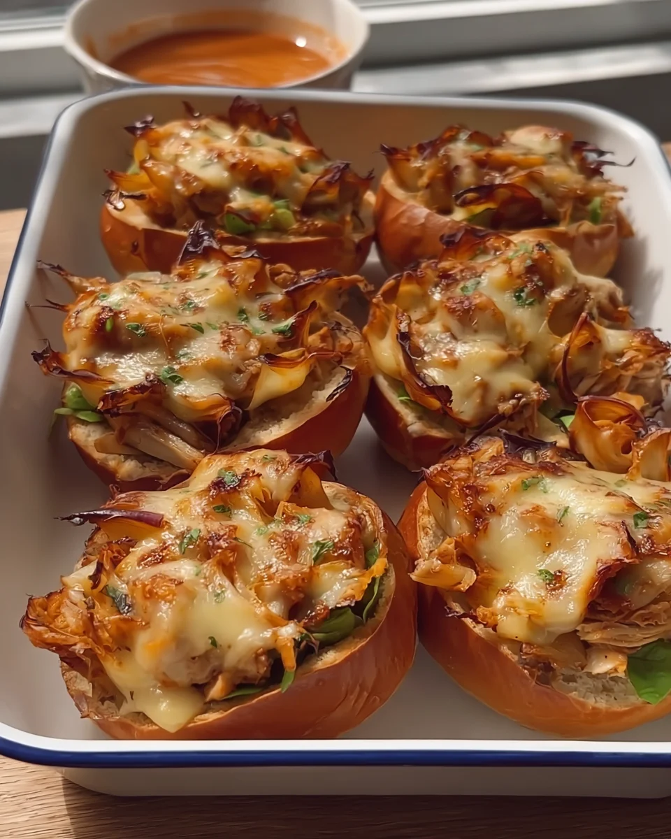 Spicy Chicken Buns with Cheese Onion