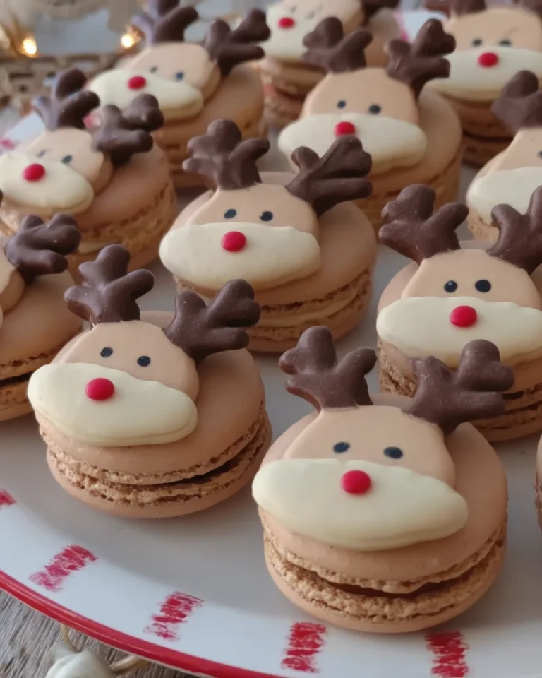 christmas reindeer macarons