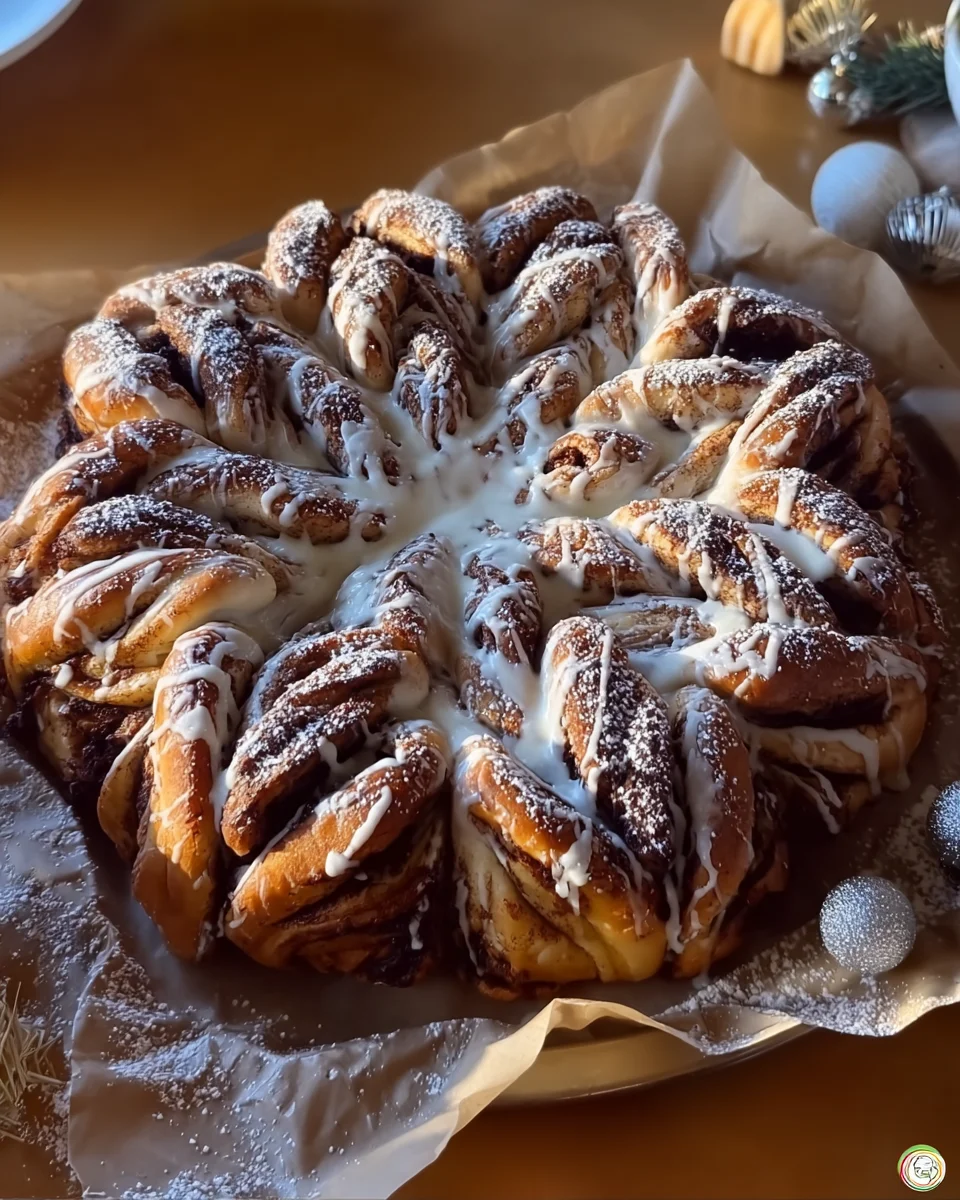 cinnamon roll pull apart snowflake
