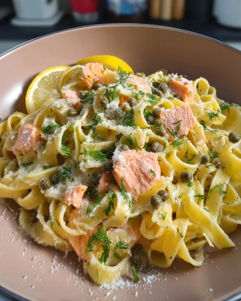 15-Minute Creamy Lemon Salmon Pasta