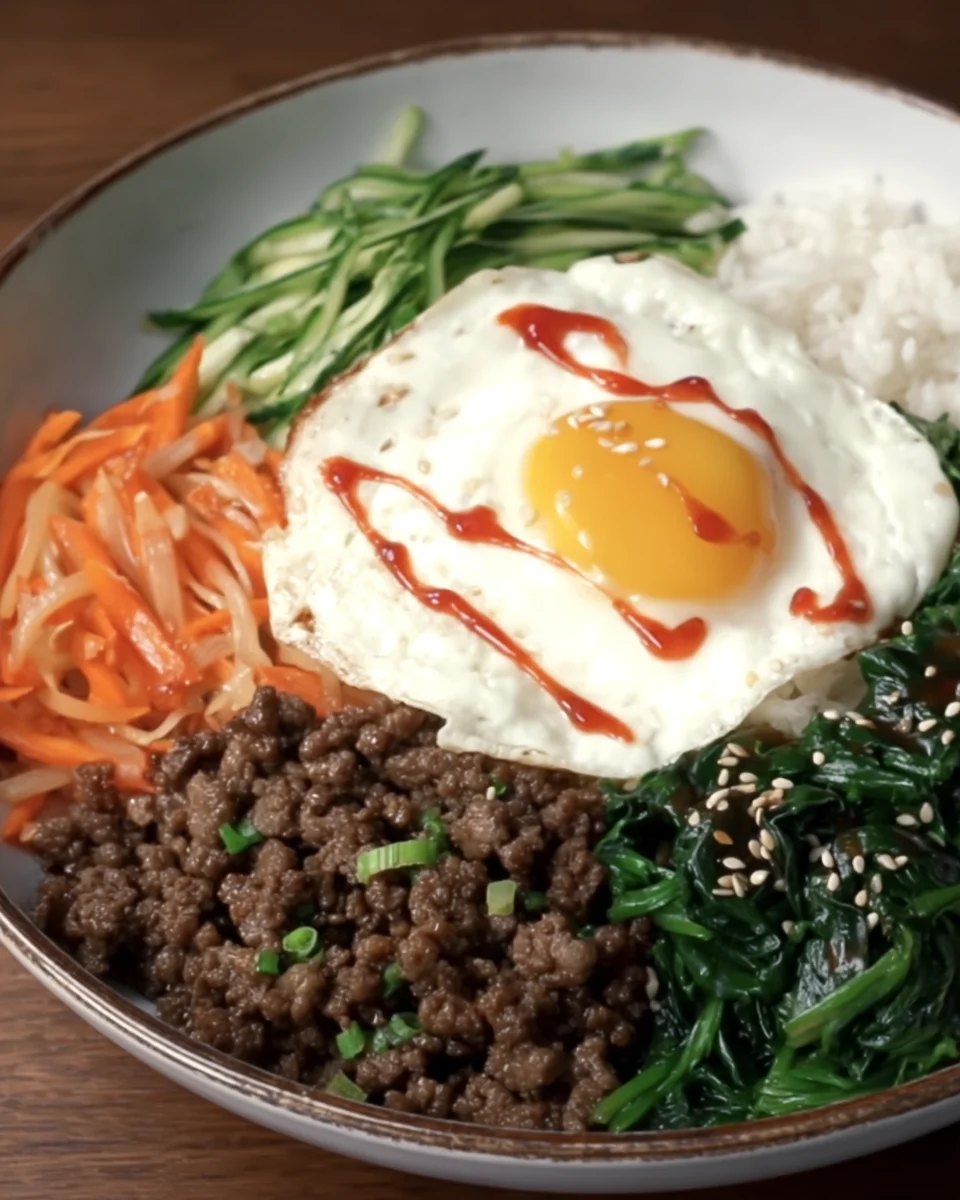 Bibimbap with Ground Beef