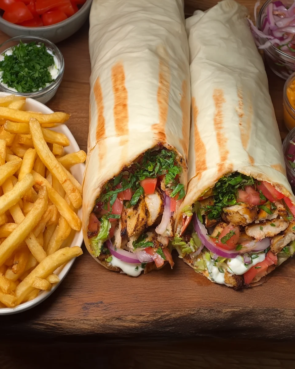 Chicken Sharwama Wrap with garlic sauce