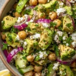 Chickpea Feta Avocado Salad