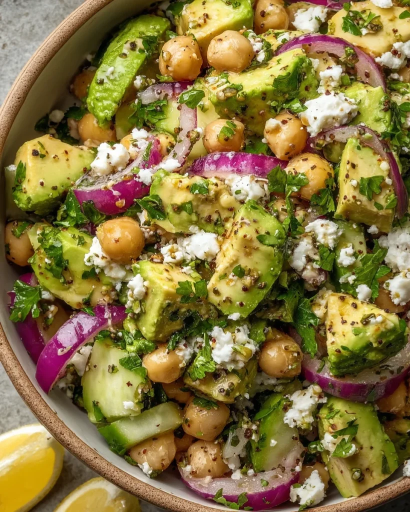 Chickpea Feta Avocado Salad