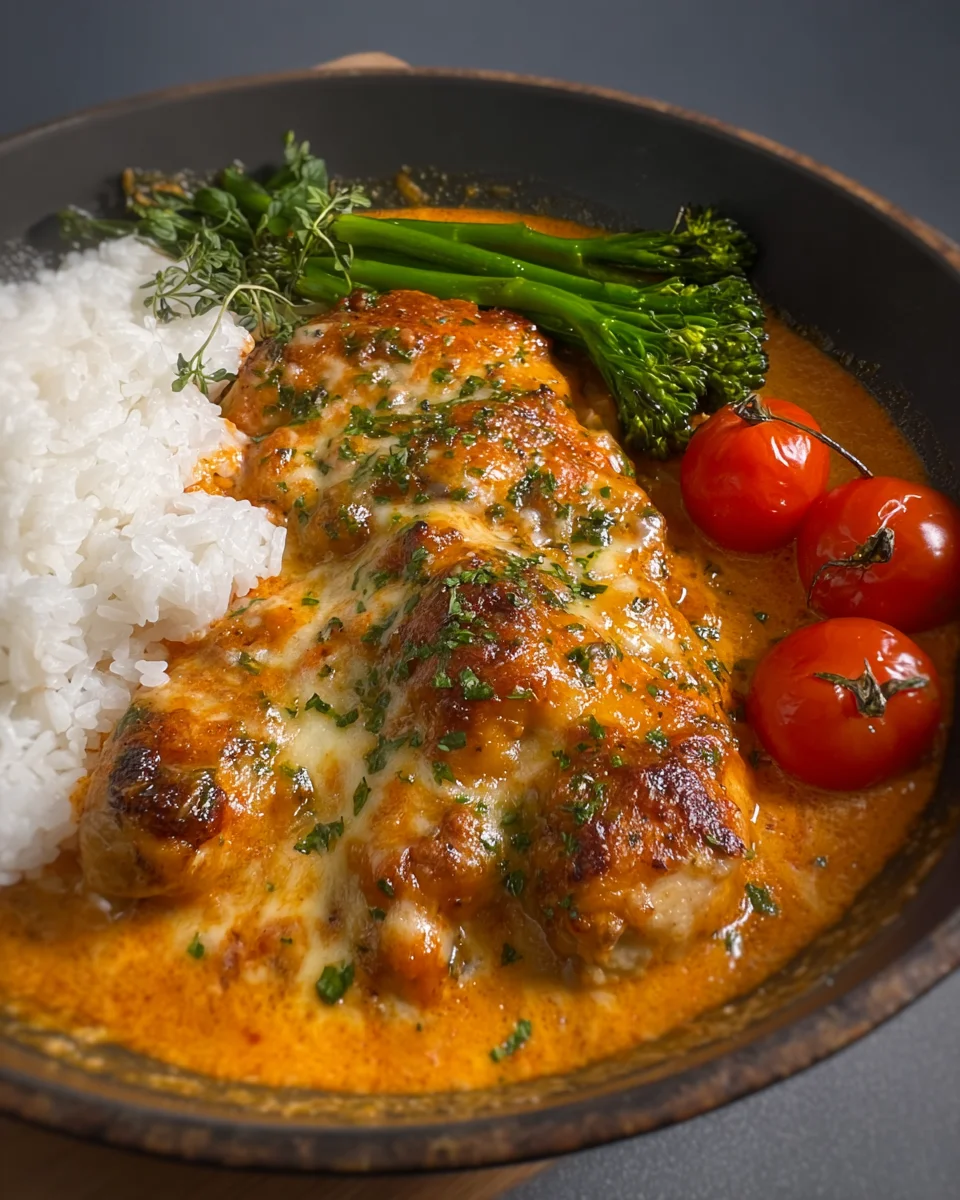 Creamy Red Pesto Oven Baked Chicken