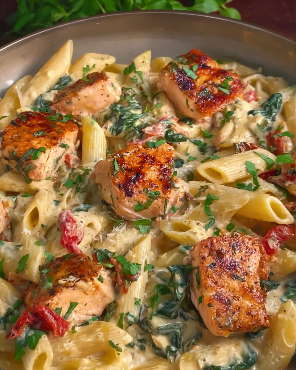 Creamy Tuscan Salmon Penne