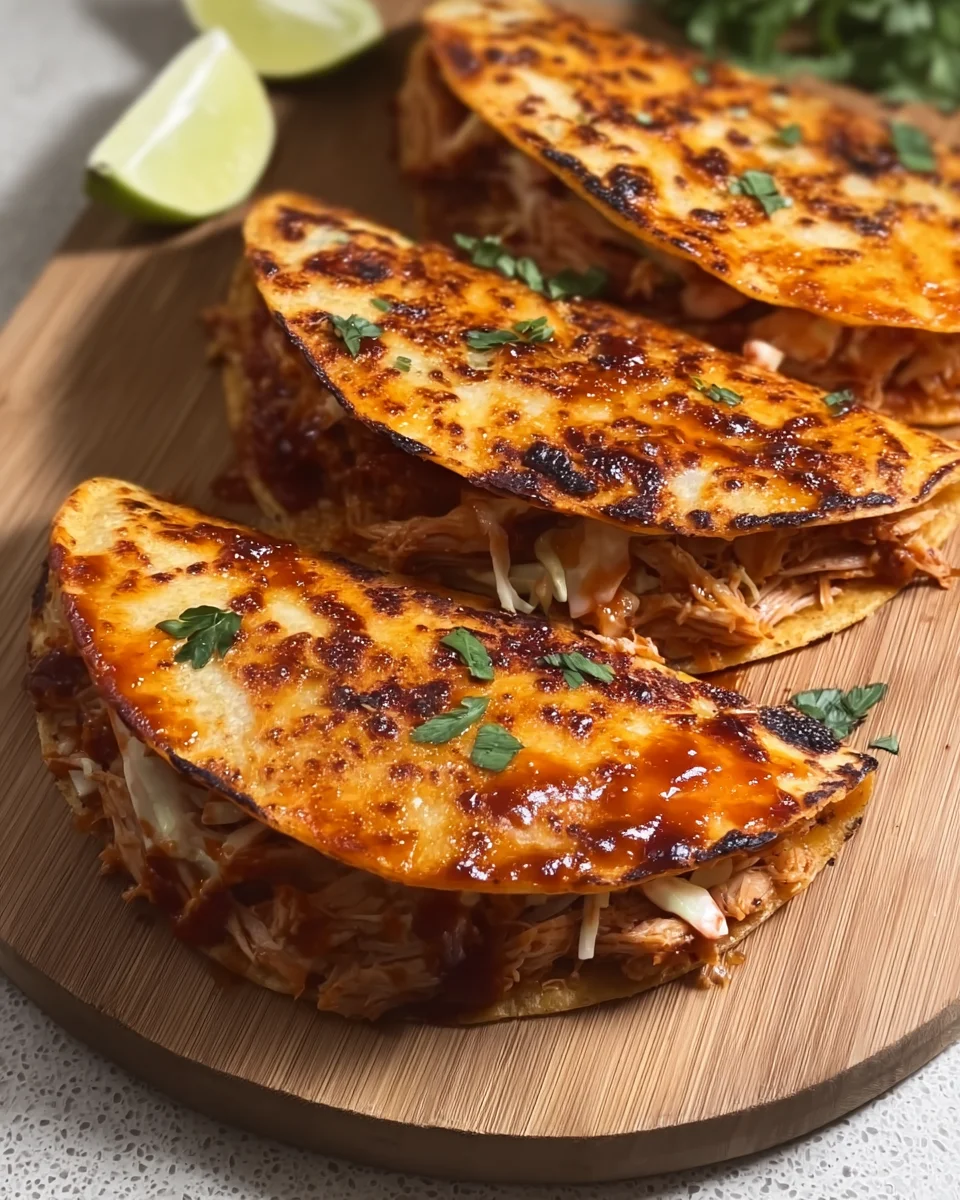 Garlic Honey BBQ Pulled Chicken Tacos