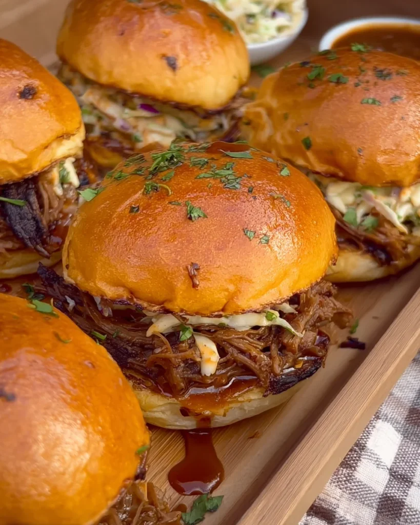 Garlic Pulled Beef Sliders