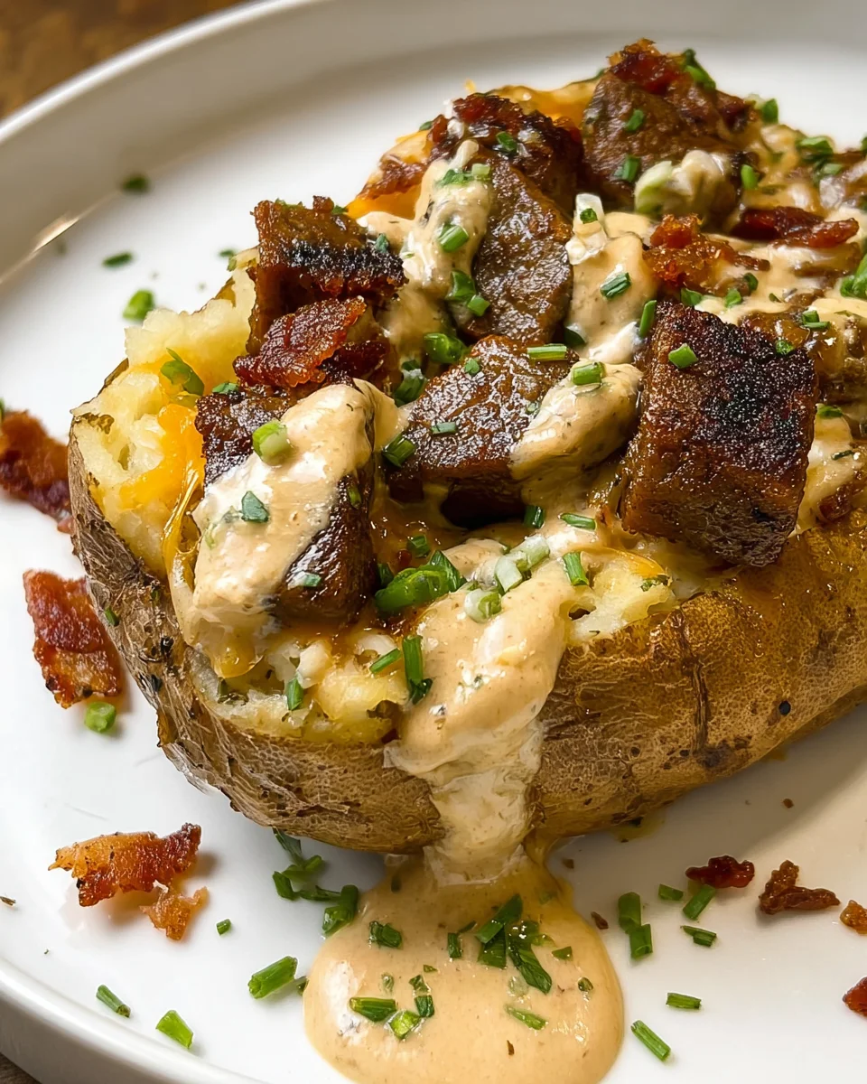 Loaded Baked Potato with Steak Bites