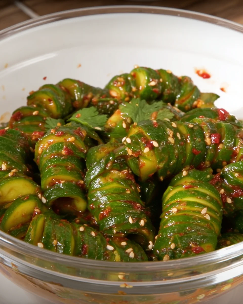 Spicy Spiral Cucumber Salad