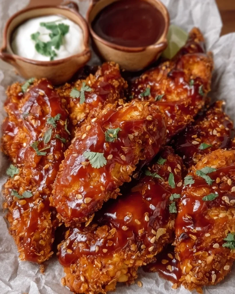 AIR FRYER CRISPY HONEY SRIRACHA BBQ CHICKEN TENDERS