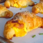 Bacon Egg & Cheese Garlic Parm Croissants