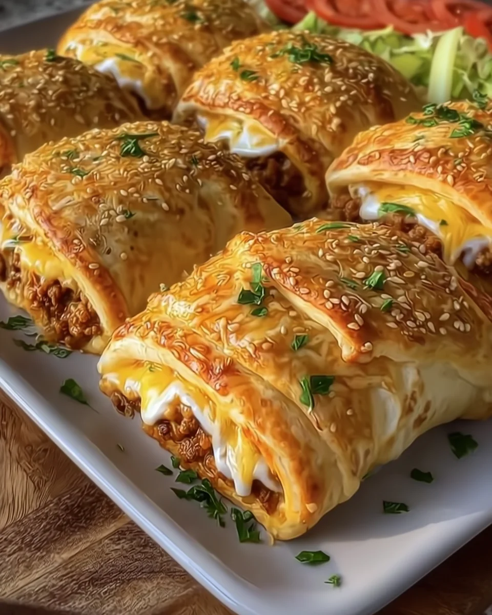 Cheesy Crescent Roll Cheeseburger
