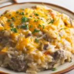 Cheesy Ground Beef and Rice Casserole