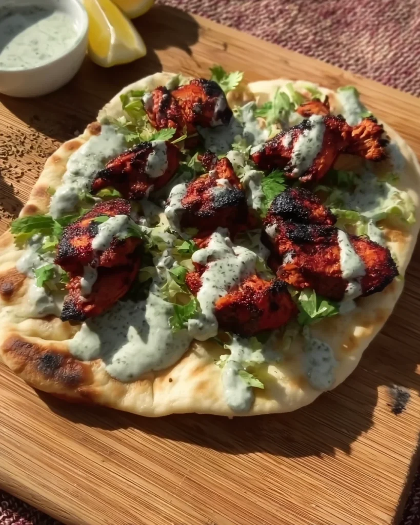 Chicken Tikka Garlic Flatbread