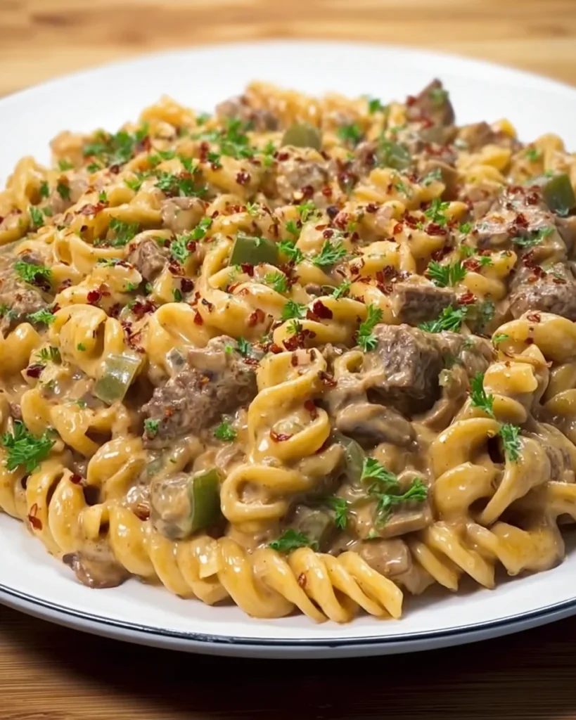 Creamy Philly Cheesesteak Pasta