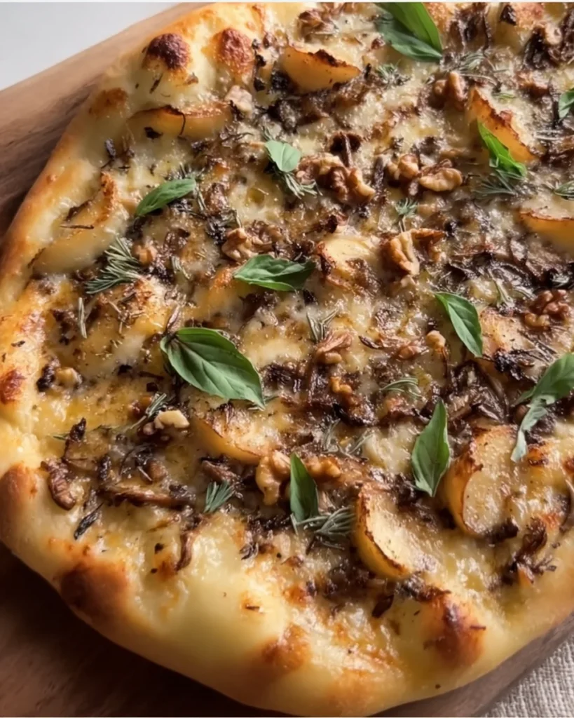 Fungi Truffle Pizza with Garlic Confit & Walnuts