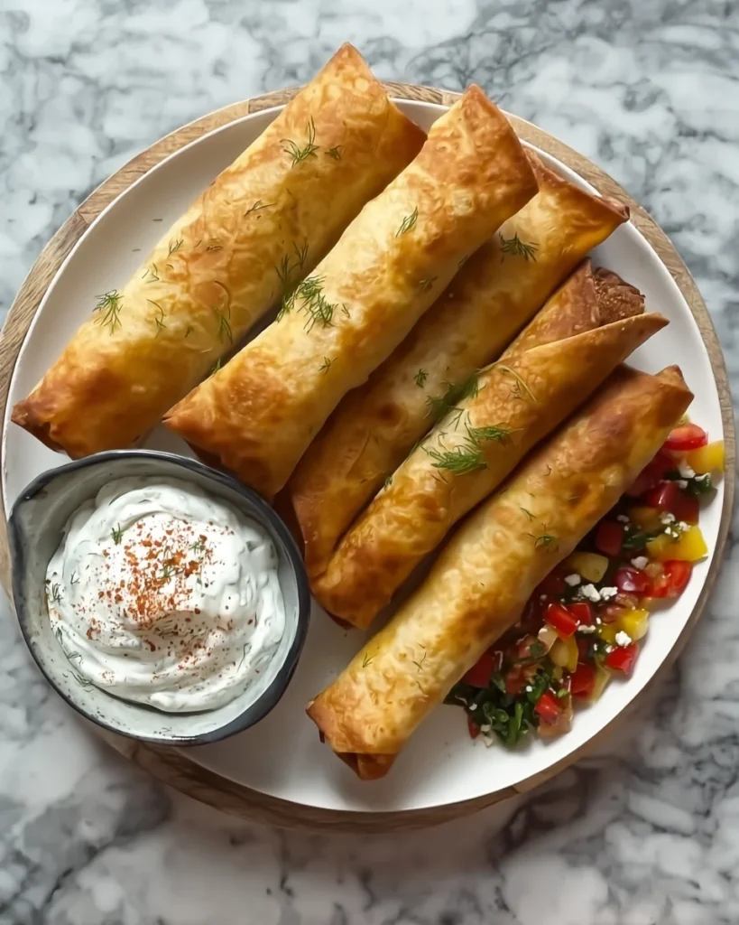 Greek chicken taquitos