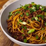 Ground Beef Mongolian Noodles