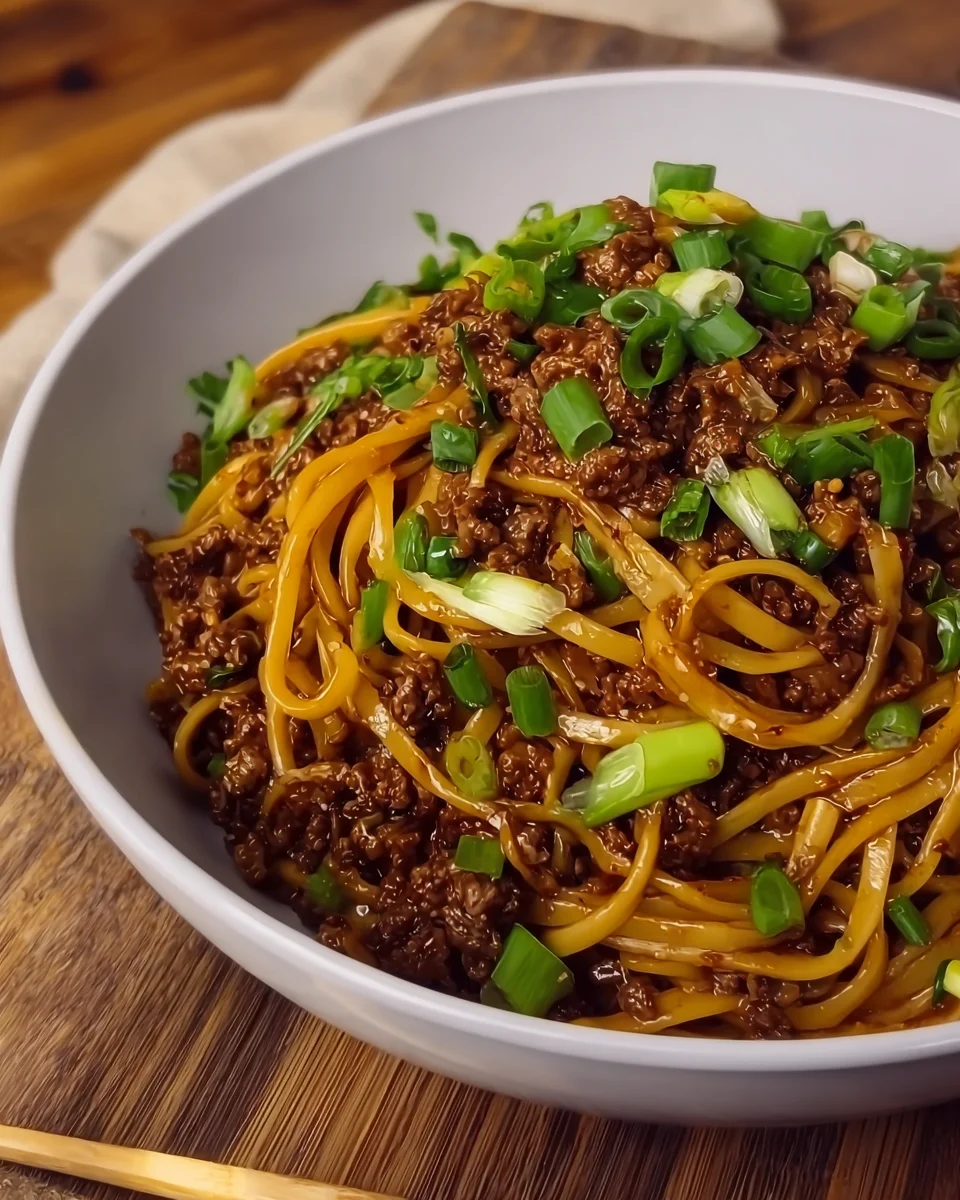 Ground Beef Mongolian Noodles