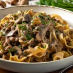 One Pan Ground Beef Stroganoff