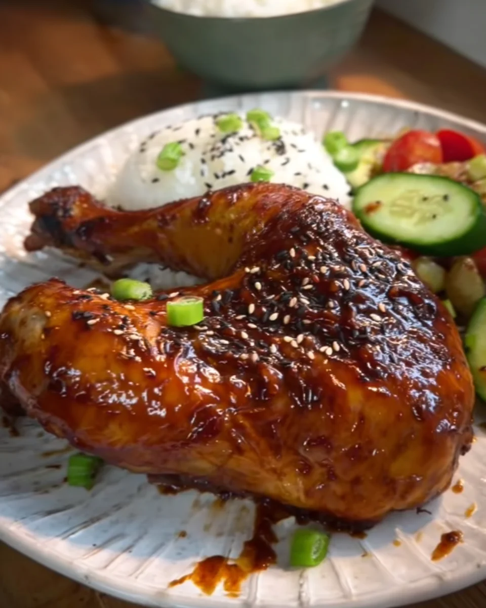 Oven Baked Honey Soy Glazed Chicken Leg