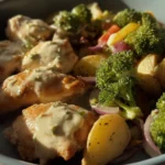 SHEET PAN HONEY MUSTARD CHICKEN THIGHS AND VEGGIES